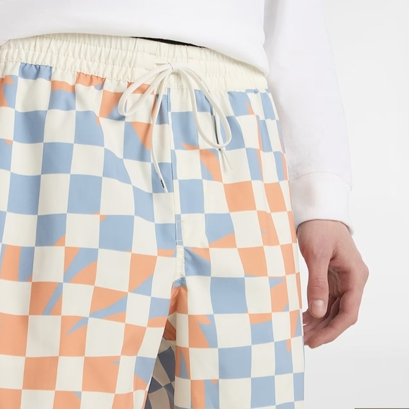Vans Orange and Blue Checkered Athletic Shorts - Picture 2 of 5